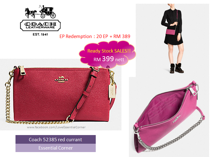 COACH 52385 KYLIE CROSSBODY IN EMBOSSED TEXTURED LEATHER - red currant ...